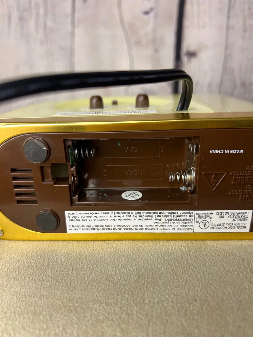 Westclox Big Ben Moonbeam clock flashing alarm snooze model 43000 MCM retro